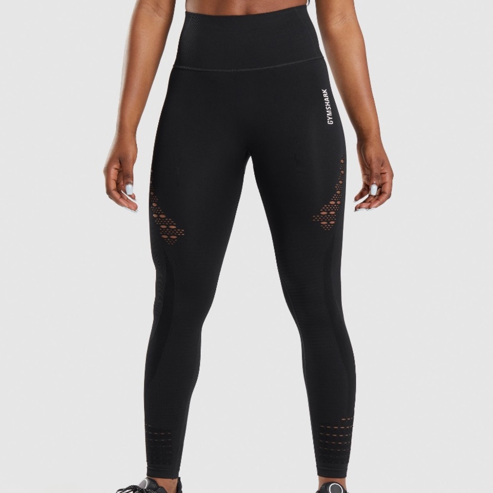 Gymshark Energy Seamless High Waisted Black Leggings, good condition.